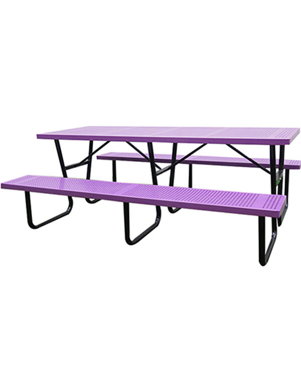 purple picnic table